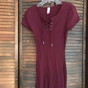 No Boundaries Maroon Body-con Dress